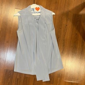 light blue tory burch button silk tank